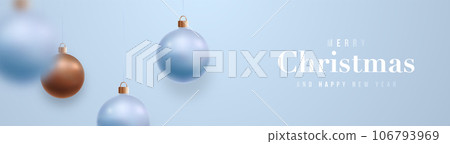 Merry Christmas and Happy New Year festive banner.  106793969