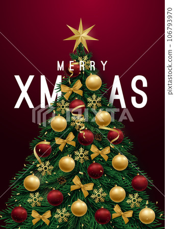 Festive Christmas tree banner.  106793970