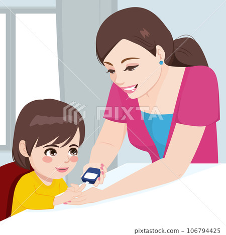 Mother Helping Son Kid With Glucosemeter Mother Helping Son Kid With Glucosemeter 106794425