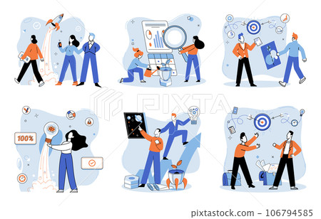 Successful project launch. Vector illustration. Project launch management, intricate art of transforming ideas into reality A project launch, celebration of new beginning A successful business 106794585
