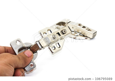 A picture of Stainless Steel Hydraulic Hinges with selective focus A picture of Stainless Steel Hydraulic Hinges with selective focus 106795089