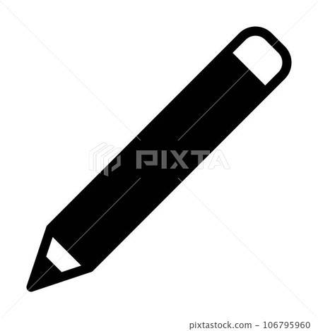 Ballpoint pen doodle vector illustration. Stationery item icon pencil or  pen for writing. Stock Vector