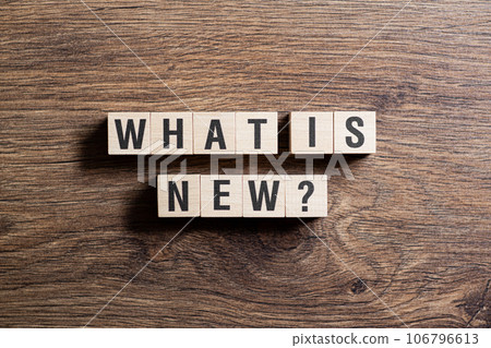 What is new - word concept on building blocks, text 106796613