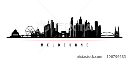 Melbourne skyline horizontal banner. Melbourne skyline horizontal banner. 106796683
