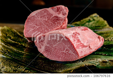 High quality fillet block, marbled wagyu beef, A5 rank High quality fillet block, marbled wagyu beef, A5 rank 106797616