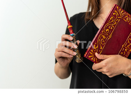 magic book and woman magic book and woman 106798850