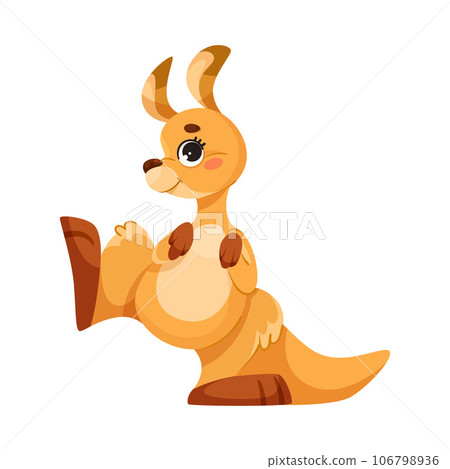 Cute Kangaroo as Australian Animal Character in Standing Pose Vector Illustration Cute Kangaroo as Australian Animal Character in Standing Pose Vector Illustration 106798936