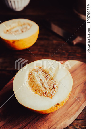 Halved Yellow Melon Halved Yellow Melon 106799889