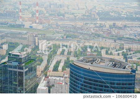 View from a skyscraper to Moscow.  106800410