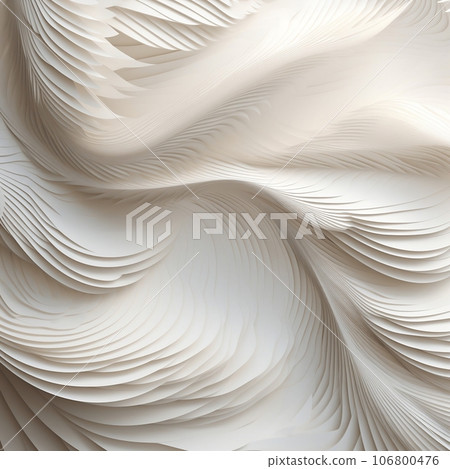Abstract background with paper wave, detailed feather rendering, intricate architectures, abstract structures, soft shadowing, gentle lightening 106800476