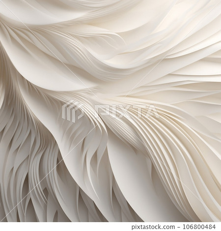 Abstract background with paper wave, detailed feather rendering, intricate architectures, abstract structures, soft shadowing, gentle lightening 106800484