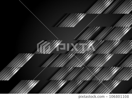 Black and grey metallic geometric abstract technology background 106801108