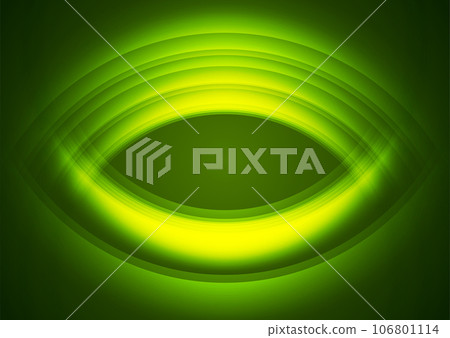 Green shiny technology background with abstract glowing curves 106801114