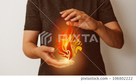 flame and woman 106802222