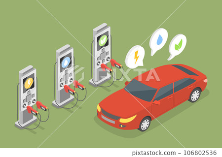 3D Isometric Flat Vector Conceptual Illustration of Alternative Fuel 106802536