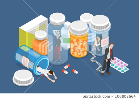 3D Isometric Flat Vector Conceptual Illustration of Drug Misuse 3D Isometric Flat Vector Conceptual Illustration of Drug Misuse 106802664