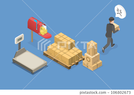 3D Isometric Flat Vector Conceptual Illustration of Theft At Post Office 106802673