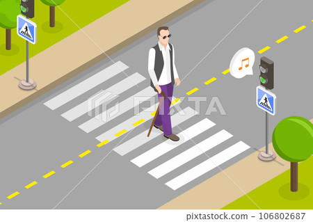 3D Isometric Flat Vector Conceptual Illustration Of Pedestrian