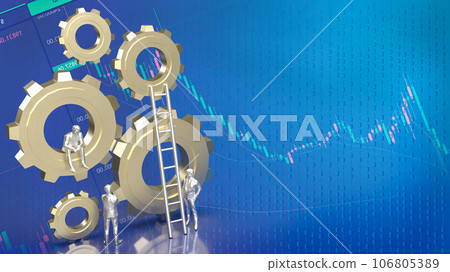 The Business man and gear group 3d rendering The Business man and gear group 3d rendering 106805389