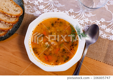 Traditional Russian soup Rassolnik Traditional Russian soup Rassolnik 106805747