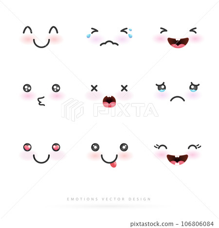 Emoji faces expression sad mood surprise scared Vector Image