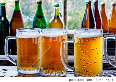 Glasses Of Beer On The Bar 106806381