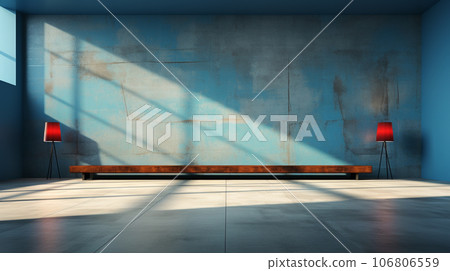 Blue interior wall interior image AI illustration Blue interior wall interior image AI illustration 106806559