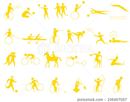 Icon of a disabled athlete. Icon of a disabled athlete. 106807087