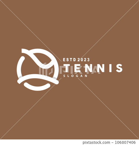 Tennis Logo Design, Tournament Sport, Ball And Racket Vector Simple Silhouette Illustration Tennis Logo Design, Tournament Sport, Ball And Racket Vector Simple Silhouette Illustration 106807406