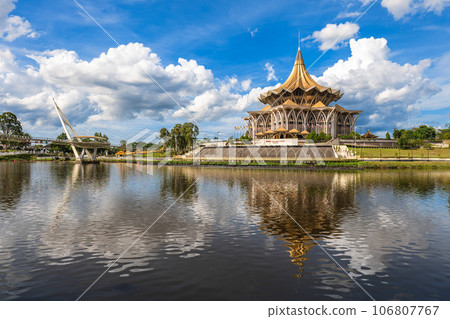 New Sarawak State Legislative Assembly Building in Kuching, Sarawak, Borneo, Malaysia. Translation 106807767