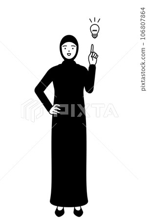 想出一個主意的伊斯蘭婦女 106807864