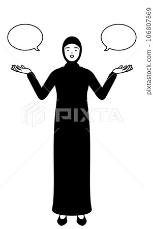 伊斯蘭婦女與言語泡沫進行比較 伊斯蘭婦女與言語泡沫進行比較 106807869