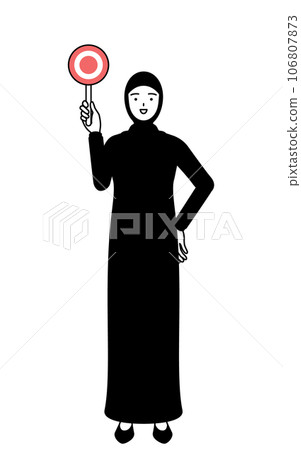 拿著圓棒的伊斯蘭婦女顯示正確答案 106807873