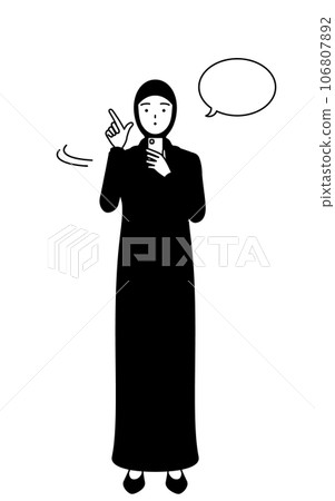 操作智能手機的伊斯蘭婦女 106807892