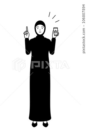 伊斯蘭婦女為她的智能手機採取安全措施 伊斯蘭婦女為她的智能手機採取安全措施 106807894