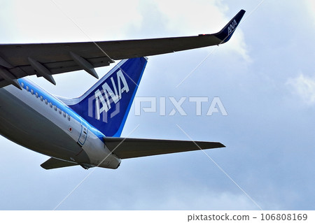 Osaka International Airport Passenger plane ANA take off Inagawa embankment Osaka International Airport Passenger plane ANA take off Inagawa embankment 106808169