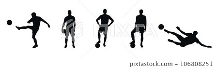 Man soccer player, man footballer silhouette 106808251