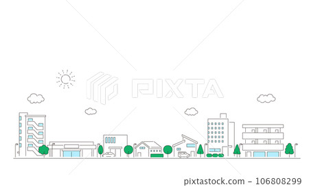 簡單的城市景觀插圖複製空間 106808299