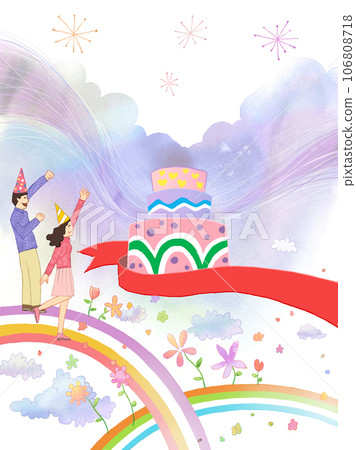Concept image of events and celebrations, watercolor background Concept image of events and celebrations, watercolor background 106808718