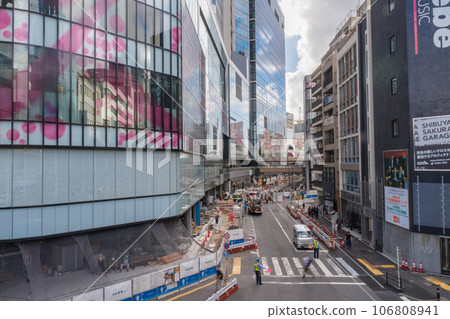 Shibuya Sakura Stage, where redevelopment is progressing, high-rise buildings and urban planning roads, Shibuya Ward, Tokyo Shibuya Sakura Stage, where redevelopment is progressing, high-rise buildings and urban planning roads, Shibuya Ward, Tokyo 106808941