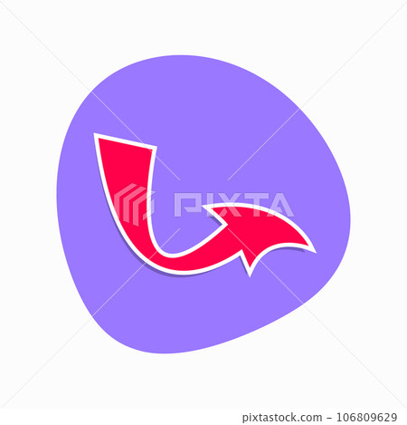 Arrow curve flat icon design 106809629