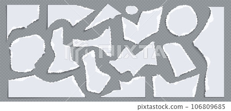 Pieces and fragments of torn paper. Pieces and fragments of torn paper. 106809685