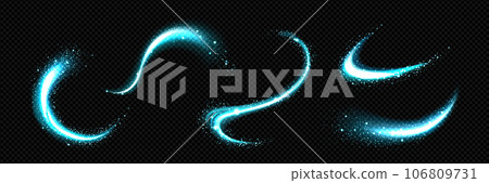 Light blue magic energy swirls Light blue magic energy swirls 106809731