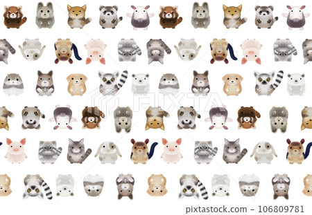 Fluffy animals B seamless pattern ② PNG 106809781