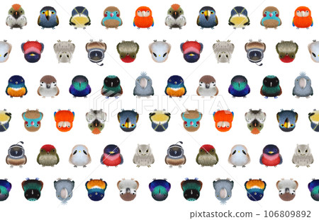 Fluffy bird C seamless pattern ② PNG 106809892