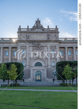 Facade of Riksdagshuset Swedish Parliament House on island Helgeandsholmen Old town Gamla Stan Stockholm Sweden Facade of Riksdagshuset Swedish Parliament House on island Helgeandsholmen Old town Gamla Stan Stockholm Sweden 106810180