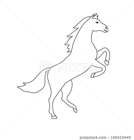 Vector hand drawn flat outline horse Vector hand drawn flat outline horse 106810449