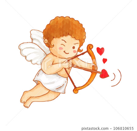 cute cupid character watercolor vector illustration 106810655