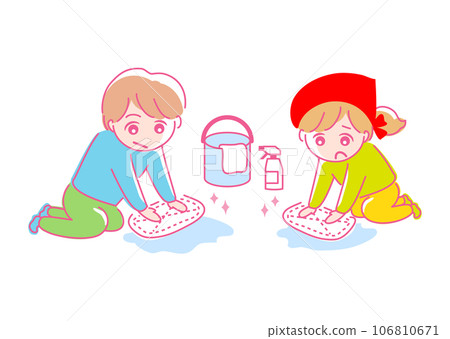 Illustration material: Spring cleaning_end of the year_cleaning_season_man and woman 106810671