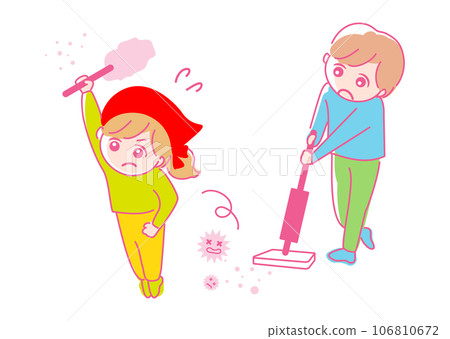 Illustration material: Spring cleaning_end of the year_cleaning_season_man and woman 106810672